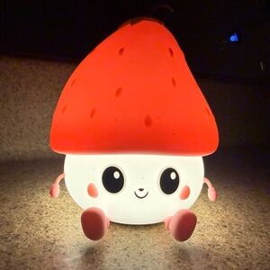 Pink Strawberry Squishy Silicone Nightlight